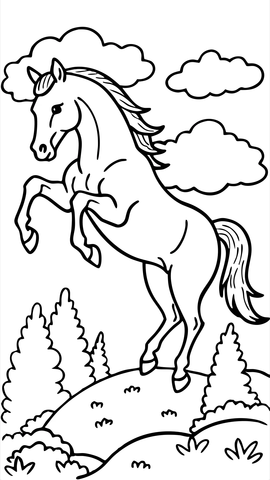 coloriages de chevaux sautant